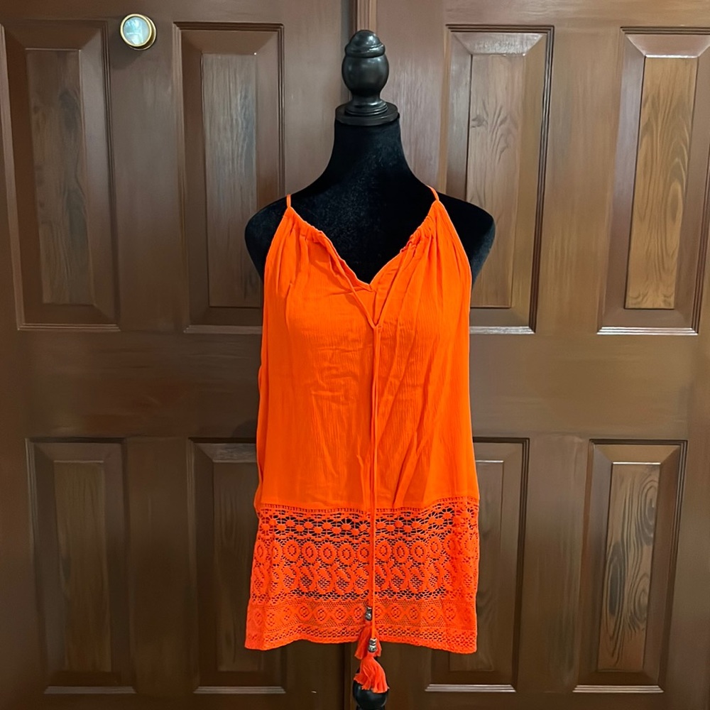 NWT Women’s New York and Company, Small orange lace tank